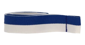 Ribbon for medal in blue — white colour