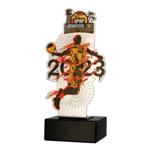 Custom made trophy for Opap Limassol 3X3