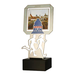Custom made trophy for Leipzig Run 2023