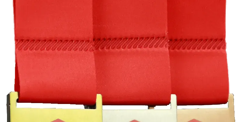 Red ribbons for sports medals