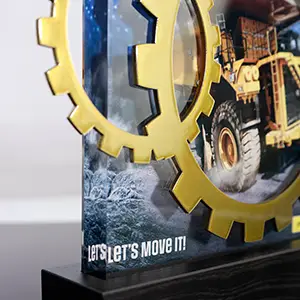 Multilayered trophies combined from various materials